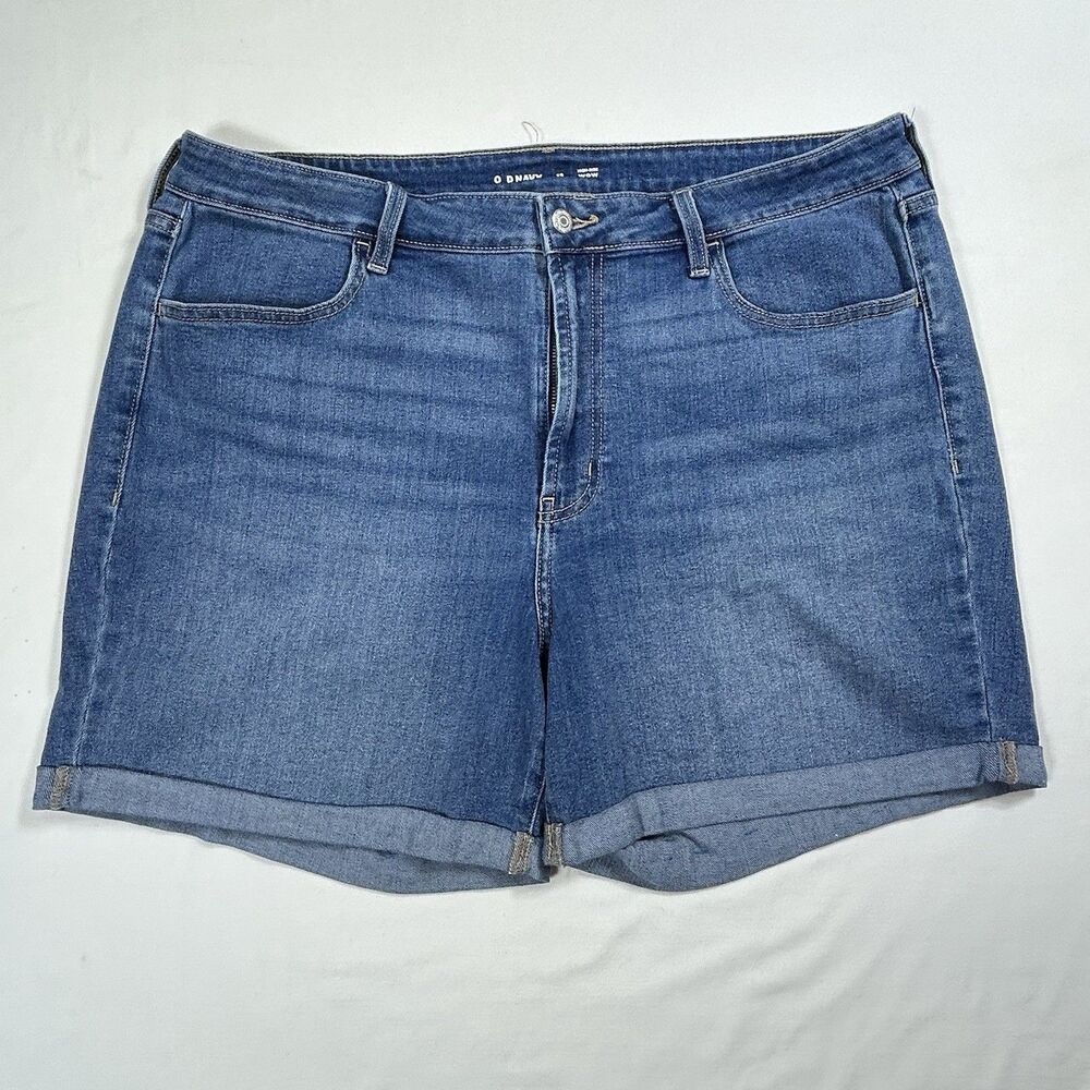 Old Navy High Rise WOW Jean Shorts Women's Plus Size 18 Blue Stretch Denim